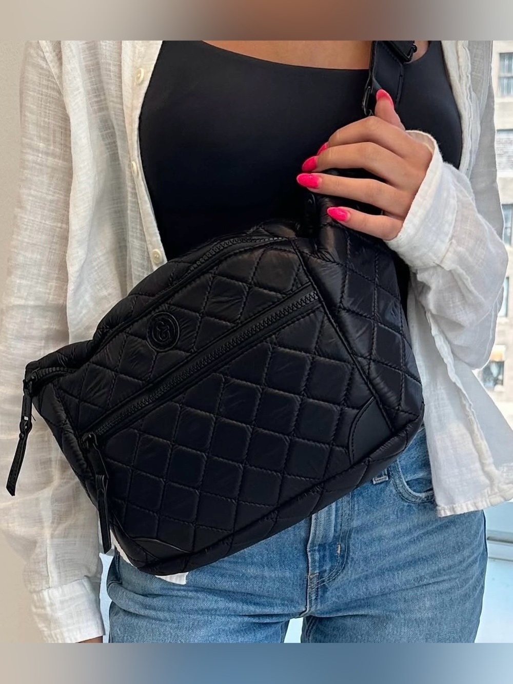 Joan & David Quilted Nylon Sling Bag / Crossbody - Picture 8 of 8